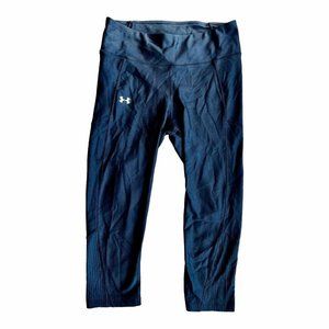Under Armour Heat Gear Capri Workout Leggings with One Zippered Pocket//M